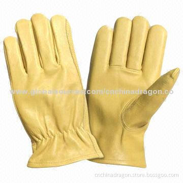 Driver Gloves, Self Hemmed Cuff, Cow Grain Dye Leather